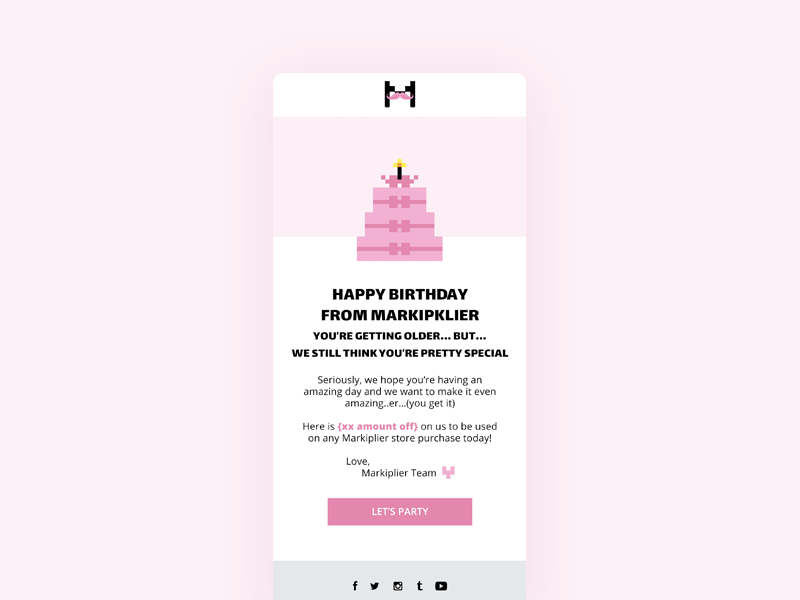 Markiplier humorous birthday email example