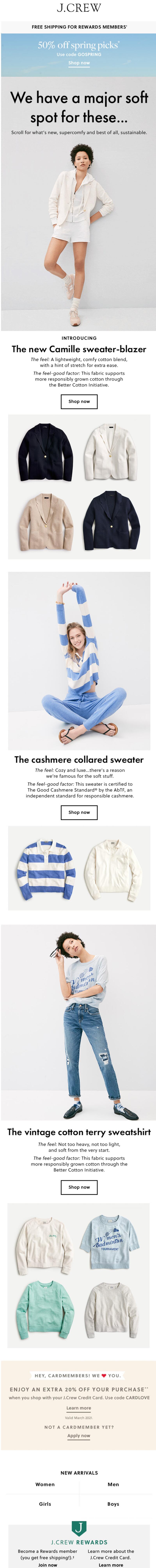 J.Crew product launch email