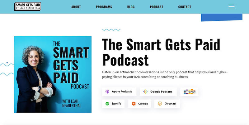 best podcast landing page examples