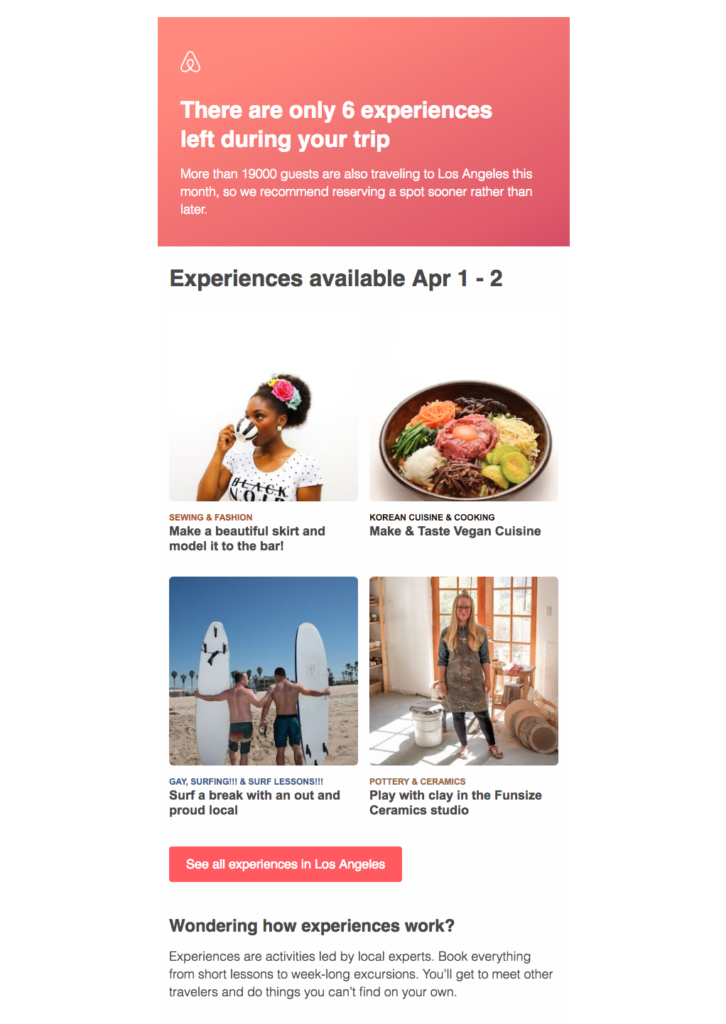 AirBnB email personalization