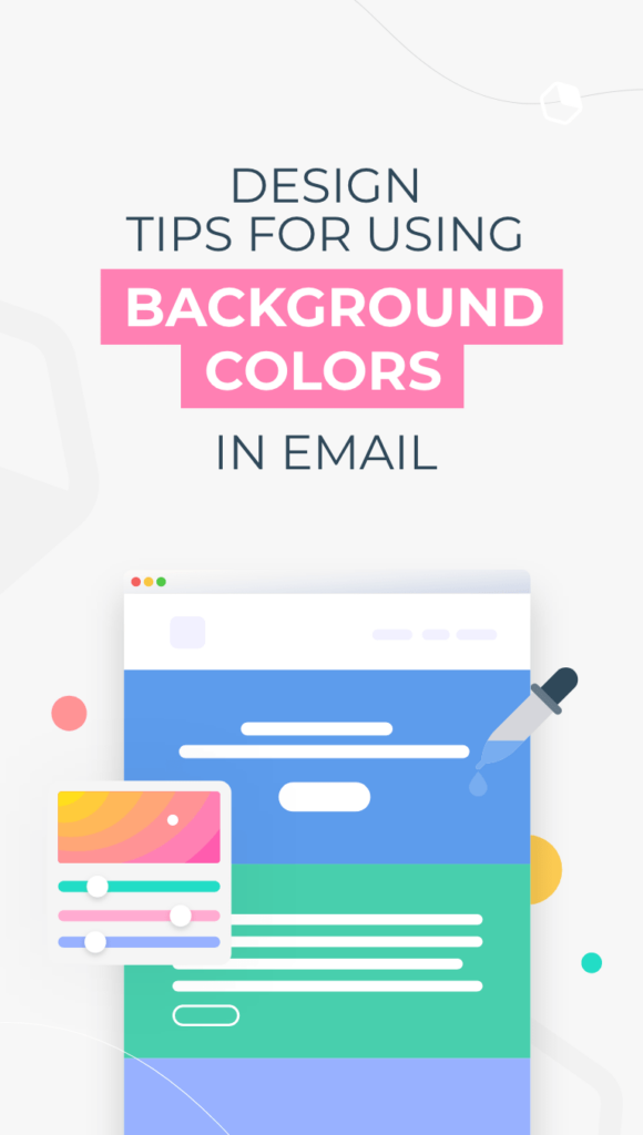 email layout with background colors