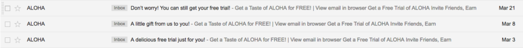 ALOHA email drip campaigns