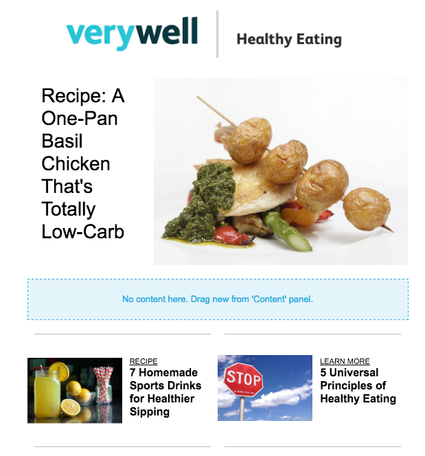 Verywell A/B testing layout