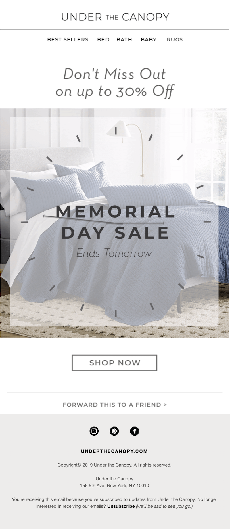 memorial day sales email