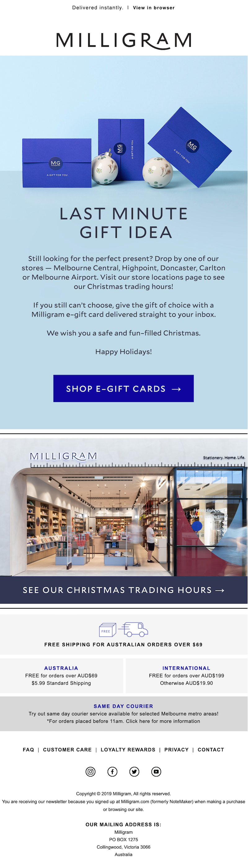 christmas email campaign