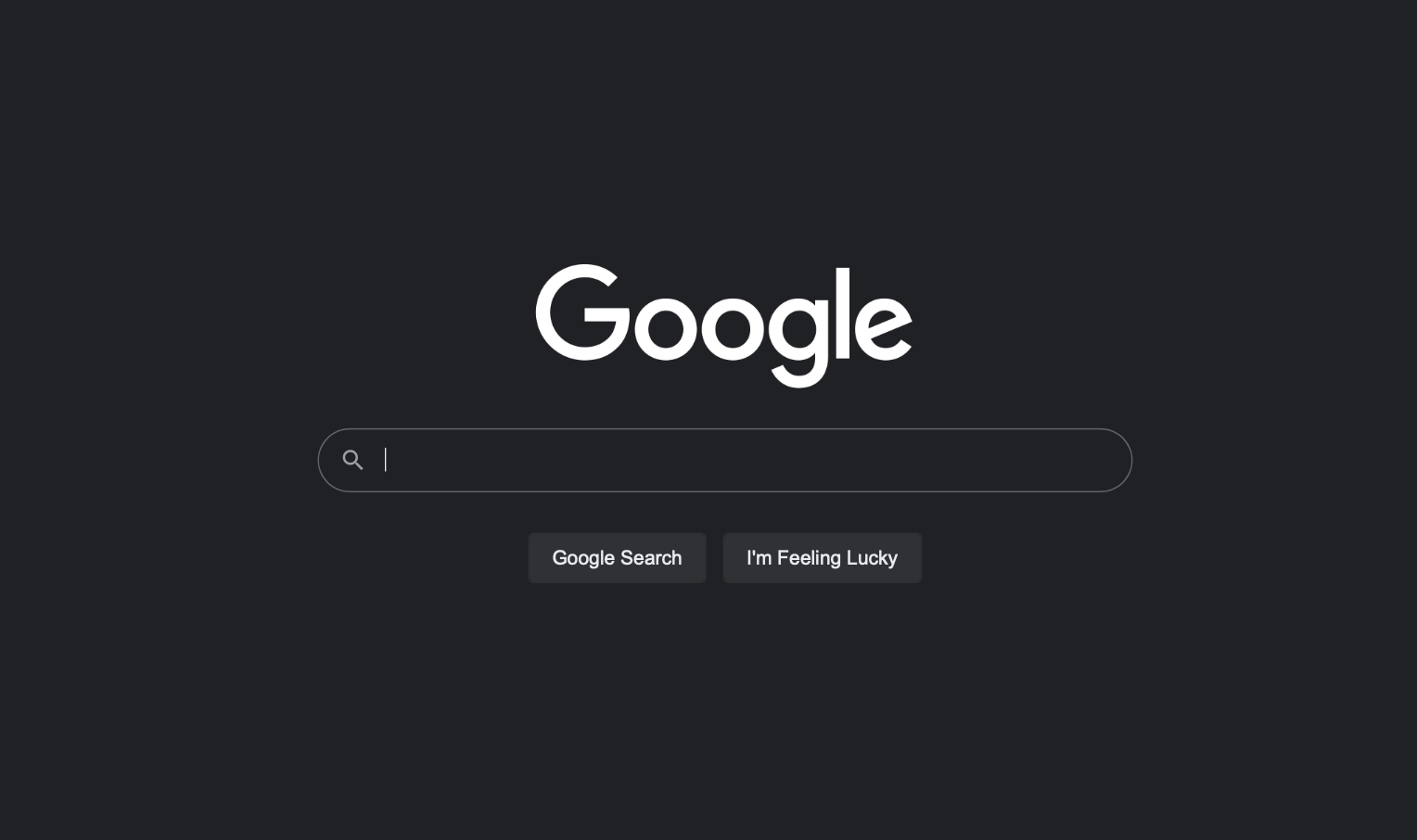 Google dark mode example