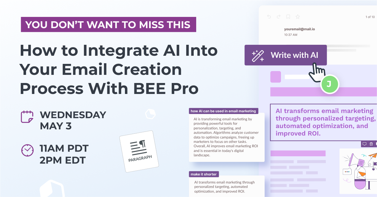 AI in email marketing with bee pro