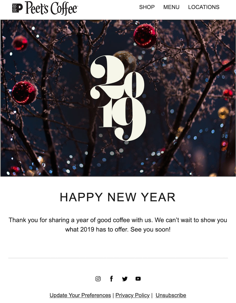 Happy New Year email to business clients