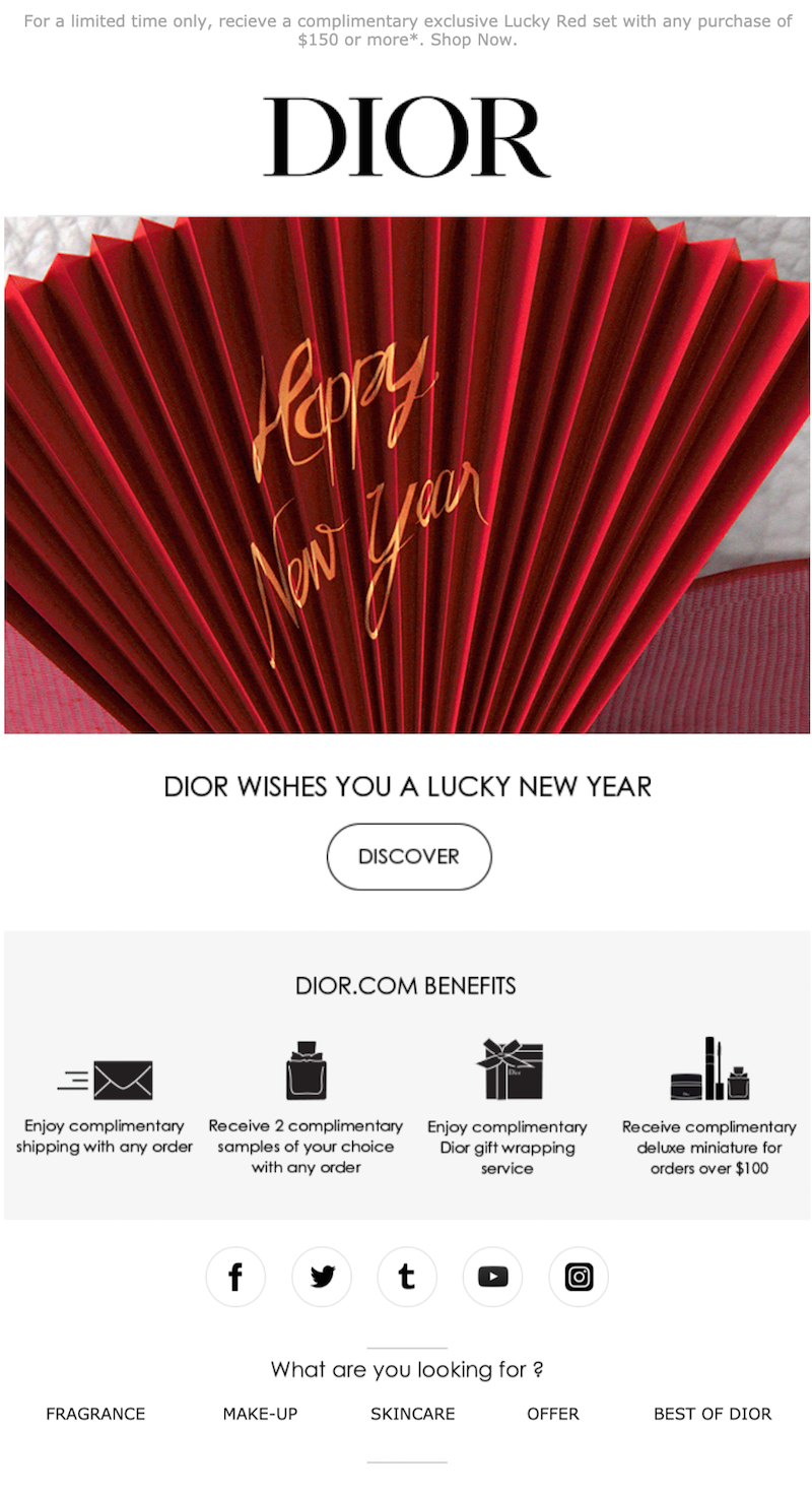 lunar new year email marketing idea