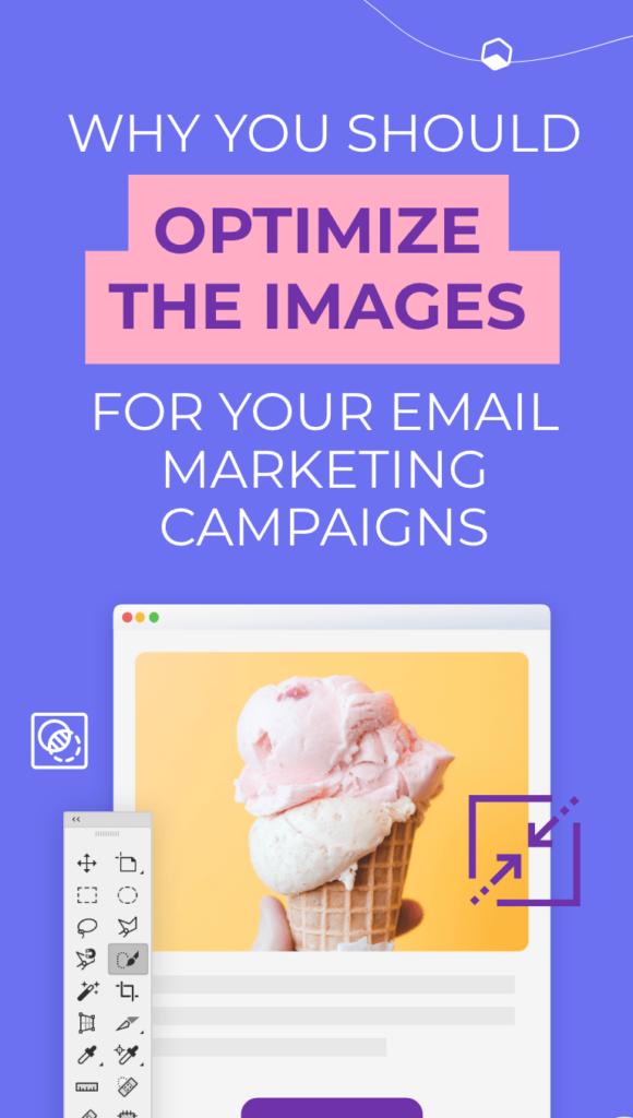 email layout with an image of an ice-cream 