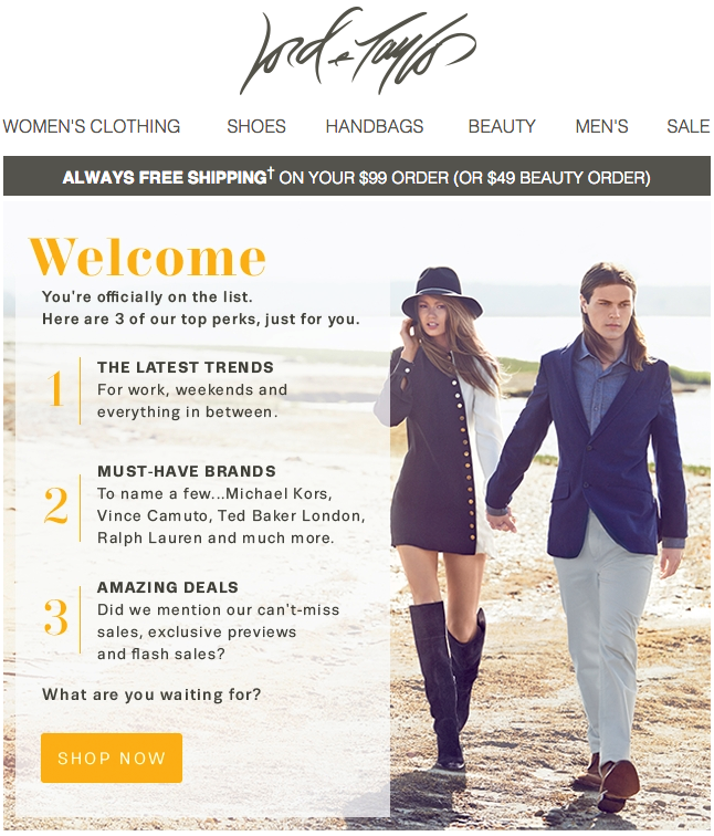 Lord & Taylor newsletter