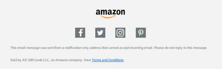 amazon social icons on email 